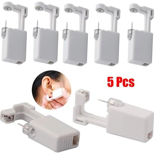5pcs/set Ear Piercing Gun Kit Disposable Disinfect Safety Earring Piercer Machine Studs Nose cLip Body Jewelry Piercing Tool