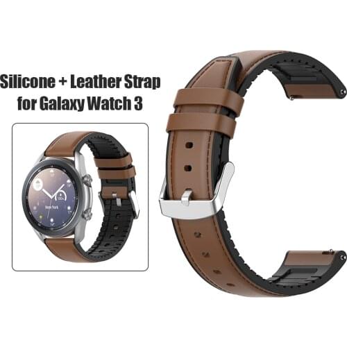 Silicone Leather Replacement Strap for Samsung Galaxy Watch 3 41/45mm Amazfit GTS 2 Watch Band Exterior Decoration Parts