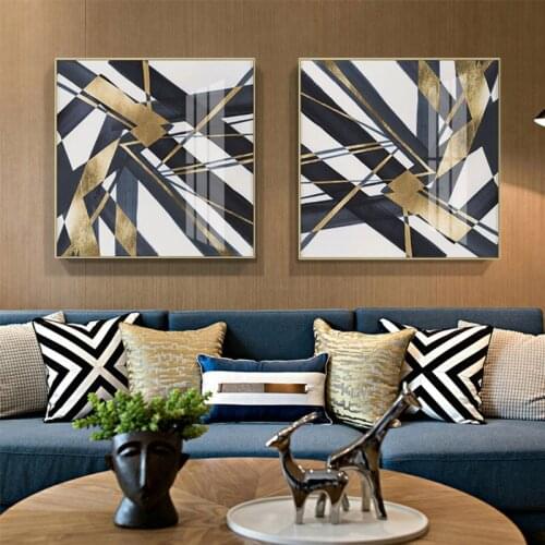 Light Luxury Modern Minimalist Geometric Abstract Canvas Decoration Paintings Living Room Homestay Murals Hanging Paintings