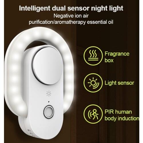 Smart Night Light Negative Ion Purification Aromatherapy Night Light Induction 5V 1A Smart Home Dual PIR Motion Sensor One Key