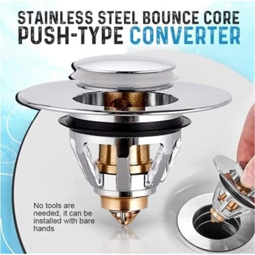 Universal Edition Stainless Steel Bullet Core Push Type Basin Pop-up Drain Filter For Bathroom Sink Bounce Core @ls