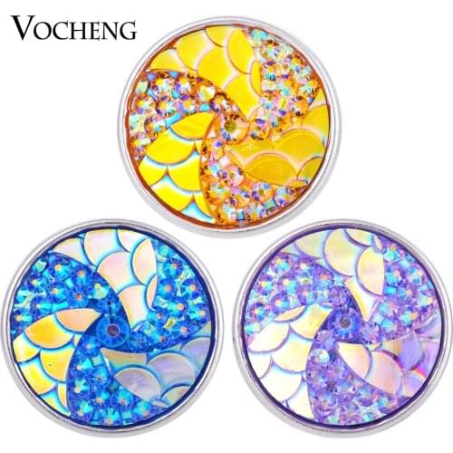 Vocheng Snap Charms Jewelry 18mm Interchangeable 6 Colors Bling Resin Vn-1288