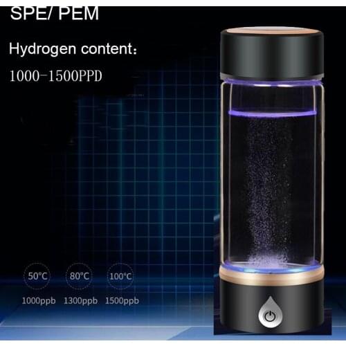 SPE/ PEM Hydrogen Water Bottle Generator Electrolysis Energy Hydrogen Antioxidant ORP H2 Water Ionizer PP Healthy Bottle
