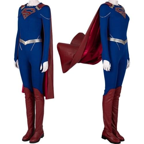 Adult Women Super Women Season 5 Kara Zor CosplayCostume Halloween Masquerade Party Full Props Suit
