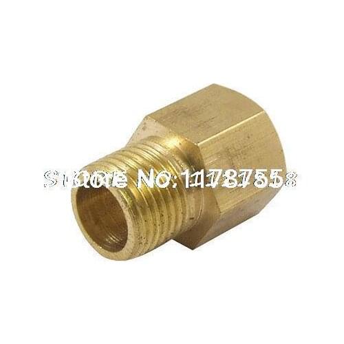 Gold Tone 9 x 9mm Thread Hex Head Bushing Pipe Fitting Connector