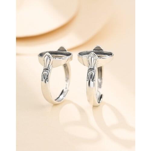 10.5*14mm 925 STERLING SILVER men women Semi Mount Bases Blanks base blank Pad ring Setting wedding jewelry findings diy A5925