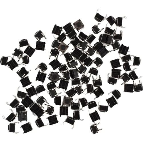 100 Pcs 6x6x4.5mm Panel PCB Momentary Tactile Tact Push Button Switch 4 Pin DIP