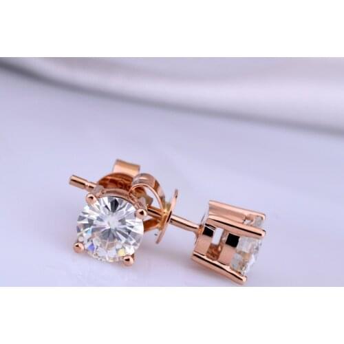 18K Gold A pair of Earrings 1CT D Color Moissanite Earrings For Women M-0.2