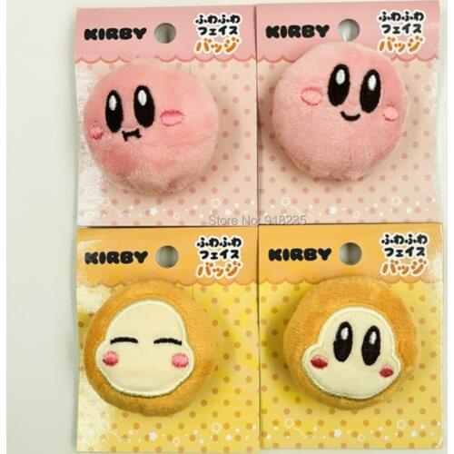 20/Lot 4 Styles Pink 4CM Plush Brooch Badge Bag Pins Doll Stuffed Toy