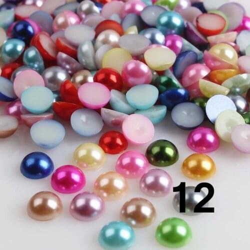 3000Pcs Flatback cabochons Scrapbook Craft 4mm ABS decorative accessories Mixed Half Round Pearl beads