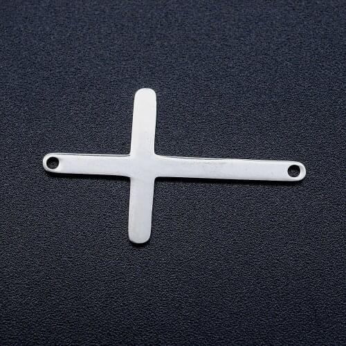 5pcs/lot 316L Stainless Steel Cross Connector Charm Two Holes for Jewelry DIY Making Necklaces Bracelet