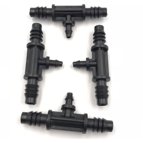 50/100Pcs Hose Water Tee Connector Plastic 4/7mm Pipe Tubing Connector Drip Irrigation System Joint Garden Micro Irrigation Tool