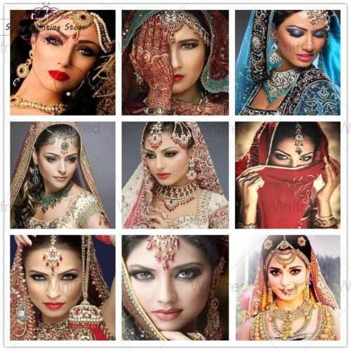 Diamond Painting Woman Beautiful Arab India Girl Full Square/Round Drill Cross stitch Mosaic Rhinestone DIY Diamond Embroidery