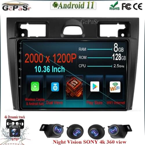 6G+128G Android 11 For Ford Fiesta Mk VI 5 Mk5 2002 - 2008 Car Radio Multimedia Video Player Navigation Carplay BT WIFI Radio