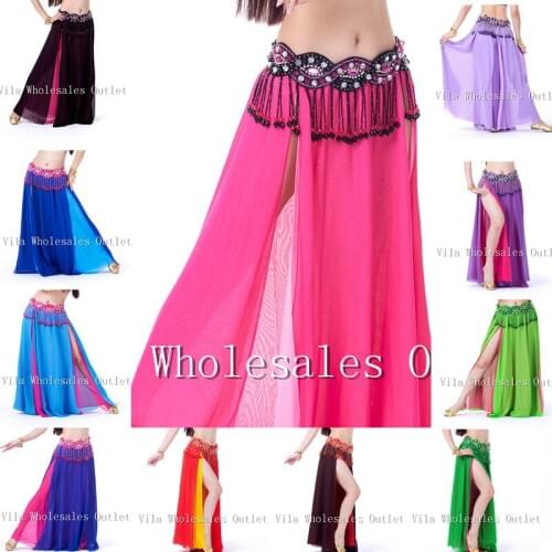 15pcs/lot, Shining Satin Long Spanish Skirt Swing dancing skirt Belly Dance skirt 13 colors available