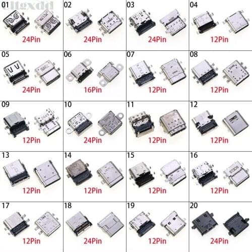 Cltgxdd 1PCS Micro USB Jack 3.1 Type-C 12 16 24 Pin Female Socket Connector For Lenovo Huawei Mobile Phone Type C Charging Port