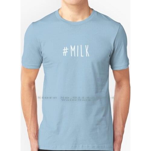 Milk Design Hashtag T Shirt 100% Pure Cotton Milk Drink Beverage Panic At The Disco Patd Milk Fic Ryden Ryan Ross Brendon Urie
