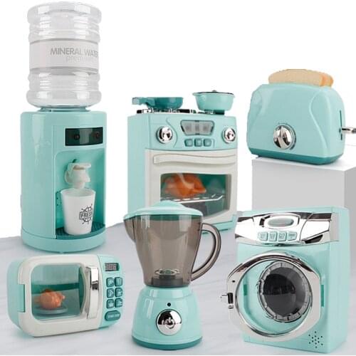 Pretend Play Miniature Play House Toy for Montessori Simulation Plastic Foods Cookware Pot Pan Children Kitchen Toys Stickers