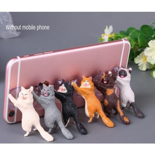 Ins Style Universal Cute Cat Cell Phone Holder Tablets Desk Car Stand Mount Sucker Bracket Navigation Bracket Desktop Dashboard