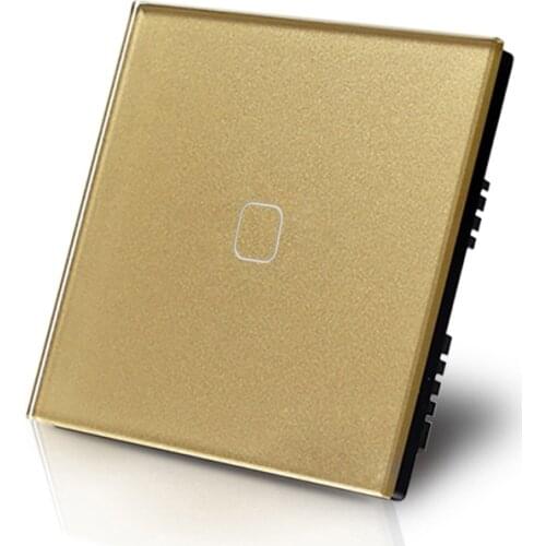 Parctical compact gold 220V UK dimmer switch for table lamp 1 gang 1 way single live line with backlight indicator free shipping