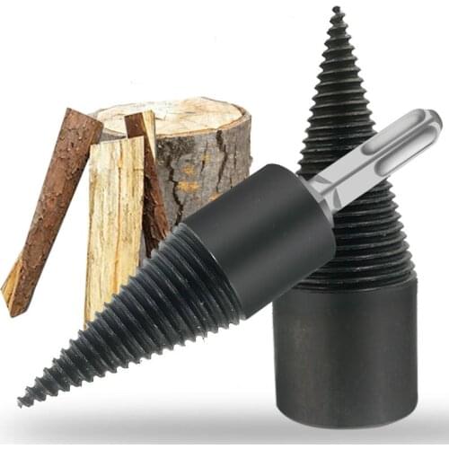 Cone Round/Square/Hex Shank Firewood Drill Bit Log Splitter Machine Carbon Steel Drill Bit Screw Shank Rhinestone Drill Bit
