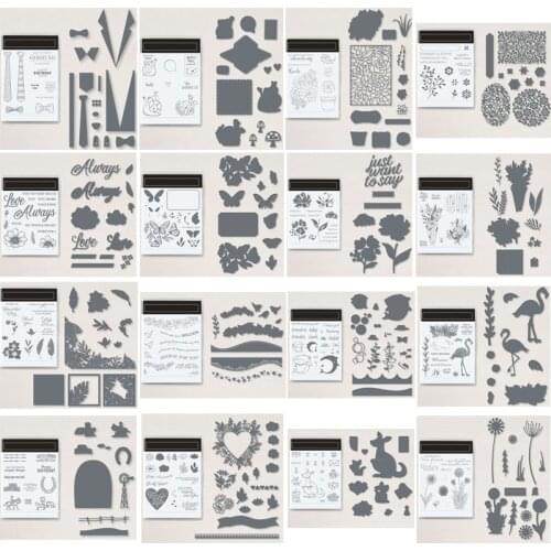 Hot Deals Flowers Animals Blessings of Love Metal Cutting Dies & Transparent Clear Stamps for Diy Scrapbooking Album Paper Cards