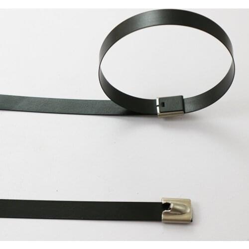 4.6x100 to 700 Multi-Purpose Metal Zip Ties Stainless Steel twist black cable Ties Locking Metal Zip-Exhaust Wrap Coated