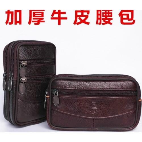 Construction Site Men Leather Belt Pocket Phone Bag Full-Grain Leather Cross Section Verticle 6.5 Mens Pockets Wholesale