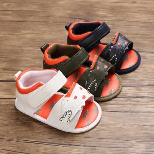 0-18M Baby Girls Boys Kids Sandals Floral Print Anti-Slip Prewalker Baby Shoes for Girls Boys White/Dark Blue/Atrovirens