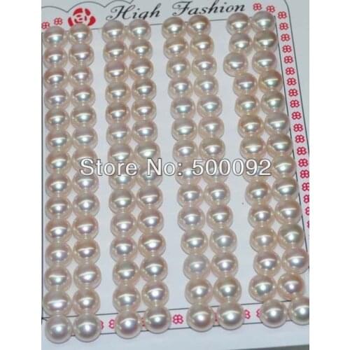 Wholesale 112 pcs 6.5-7mm Half drilled flat Button pearl