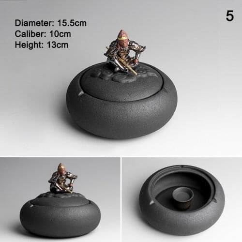 Black Ceramic Ashtray Personality Fashion Windproof Large with Lid for Living Room Home Office European Style Ashtray Smoking X