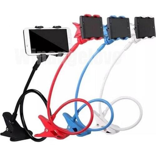 Durable Two-Clip Long Arm Lazy Bracket For Samsung Iphone6 Universal Bracket 360 Rotating Flexible Table Bed Holder 100pcs