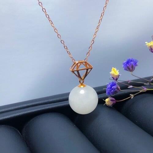 SHILOVEM 18k yellow gold natural White Jasper pendants none necklace classic wholesale Fine women new gift yzz101086hby
