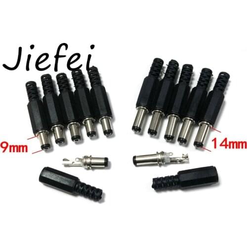 100pcs 5.5 x 2.5mm or 5.5x 2.1mm DC Power Plug male Connector length 9mm or 14mm