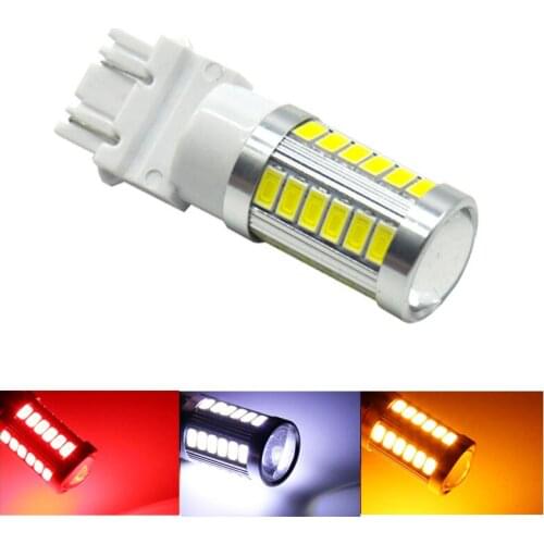 10pcs T25 3157 3156 Constant Current Car LED Turn Signal Reverse Light Auto Brake Lamp Bulbs 33SMD 5630 White Red Yellow DC12V