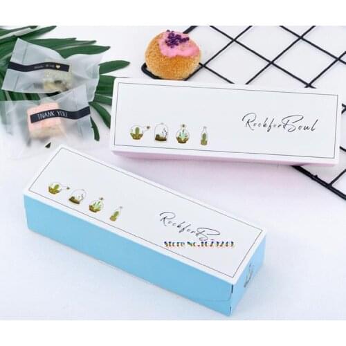 21.5*7*5cm Cactus design long cake packing box ,Wedding party Chocolate dessert gift boxes,candy and cookie boxs