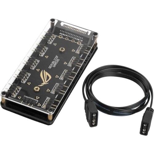 5V 3Pin RGB LED Splitter 10-Port Hub with 50CM 3Pin Extension Cord, Perfect for Lots of RGB