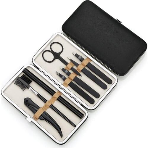 8Pcs/set Makeup Tools Eyebbrow Trimming Set Portable Eyebrow Shaver Eyebrow Trimmer Scissors Eye Brow Comb Facial Care Tools