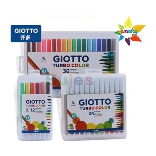GIOTTO Watercolor pen 12/24/36 color painting childrens color pen set non-toxic and washable Fine pen head art supplies