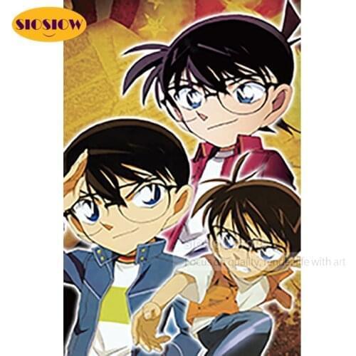 Anime Poster Diy 5d Crystal Diamond Painting Detective Conan Square Diamond Embroidery Japanese Cross Stitch Home Decor Children