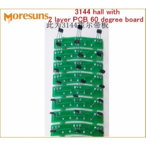 Free Ship 100pcs/lot Electric vehicle motor hall plate circuit board hall element 3144 hall with 2 layer PCB 60/120 degree board