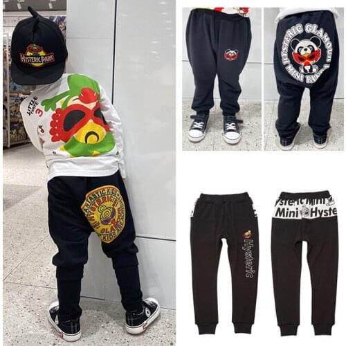 2021 New Autumn Winter Pants for Kids Girls Boys Trousers Children from 2 to 7 Years Outwear Pattern Dinosaur Pacifier Cloth