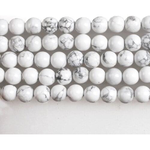 Natural Stone White Howlite Turquoises Round Loose Beads 2 3 4 6 8 10 12 14 16 18MM Beads For Diy Jewelry Making