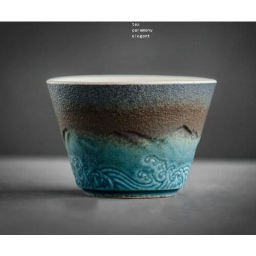Teacup Kung Fu Tea Set Master Cup Single Cup Personal Cup Coarse Pottery Tea Cup Small Cup Tea Cup