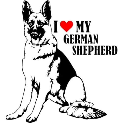 S51339# Various Sizes/Colors Car Stickers Vinyl Decal I Love My German Shepherd Motorcycle Decorative Accessories Creative