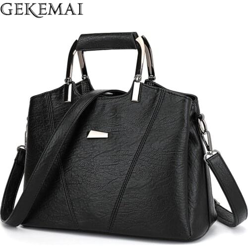 2020 Designer Luxury Women Handbag Metal Handles Vintage Pu Leather Ladies Business Light Travel Bag Female Shoulder Bag Bolsa