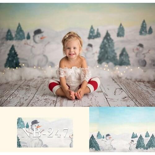Winter Snowflake Snowman Backdrop for Photography Newborn Party Background Baby Shower Forest Snowfield Christmas Backdrops