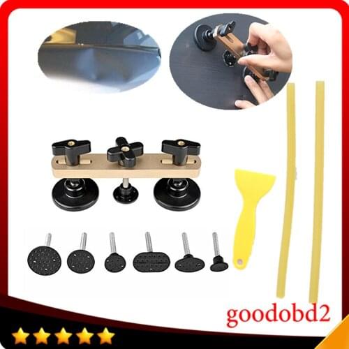Car DIY TOOL Paintless Dent Repair Tools Newly Design Pulling Bridge Dent Removal Toolkit with 2pcs glue sticks 7pcs Suction