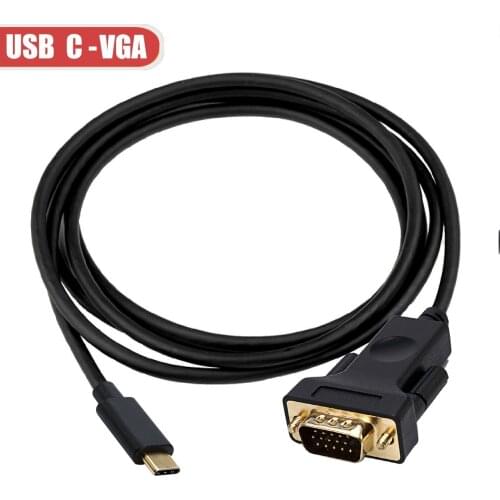 USB C Type-C Thunderbolt 3 to VGA Cable 1.8M