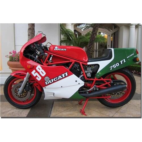 Ducati 750 F1 Racing Motorbike Picture Wall Art Poster Canvas Prints Painting for Living Room Decor